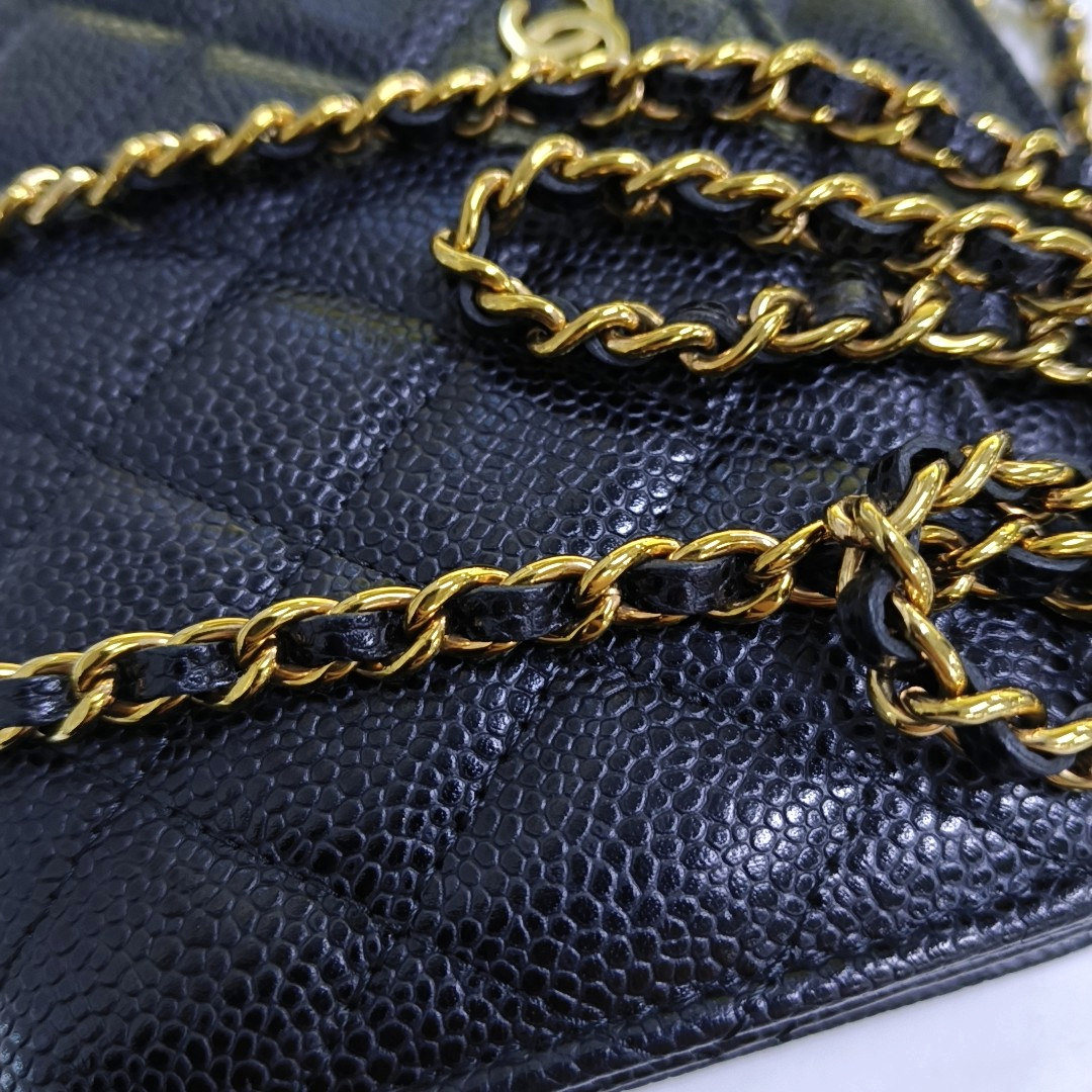 CHANEL WOC Black Caviar Leather Quilted Single Shoulder Bag with Gold Hardware-(SKU)-961837744