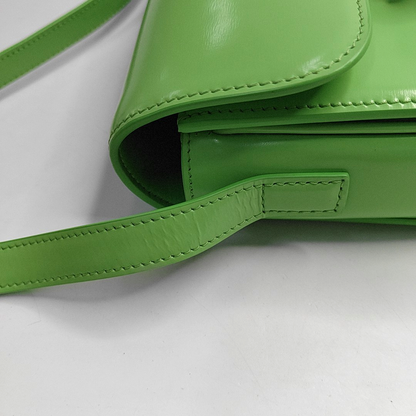 CELINE TRIOMPHE Small Green Calfskin Quilted Crossbody Shoulder Bag Golden Hardware-(SKU)-952956931