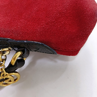 GUCCI Ophidia  Small size Pink suede leather striped ribbon single shoulder bag Golden hardware-(SKU)-952555728