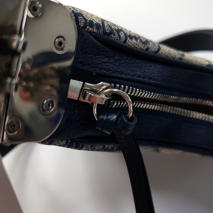 GUCCI Attache Small Beige Coated Canvas Monogram Striped Web Shoulder Bag Crossbody Bag Silver Hardware 2 Removable Straps-(SKU)-942240988