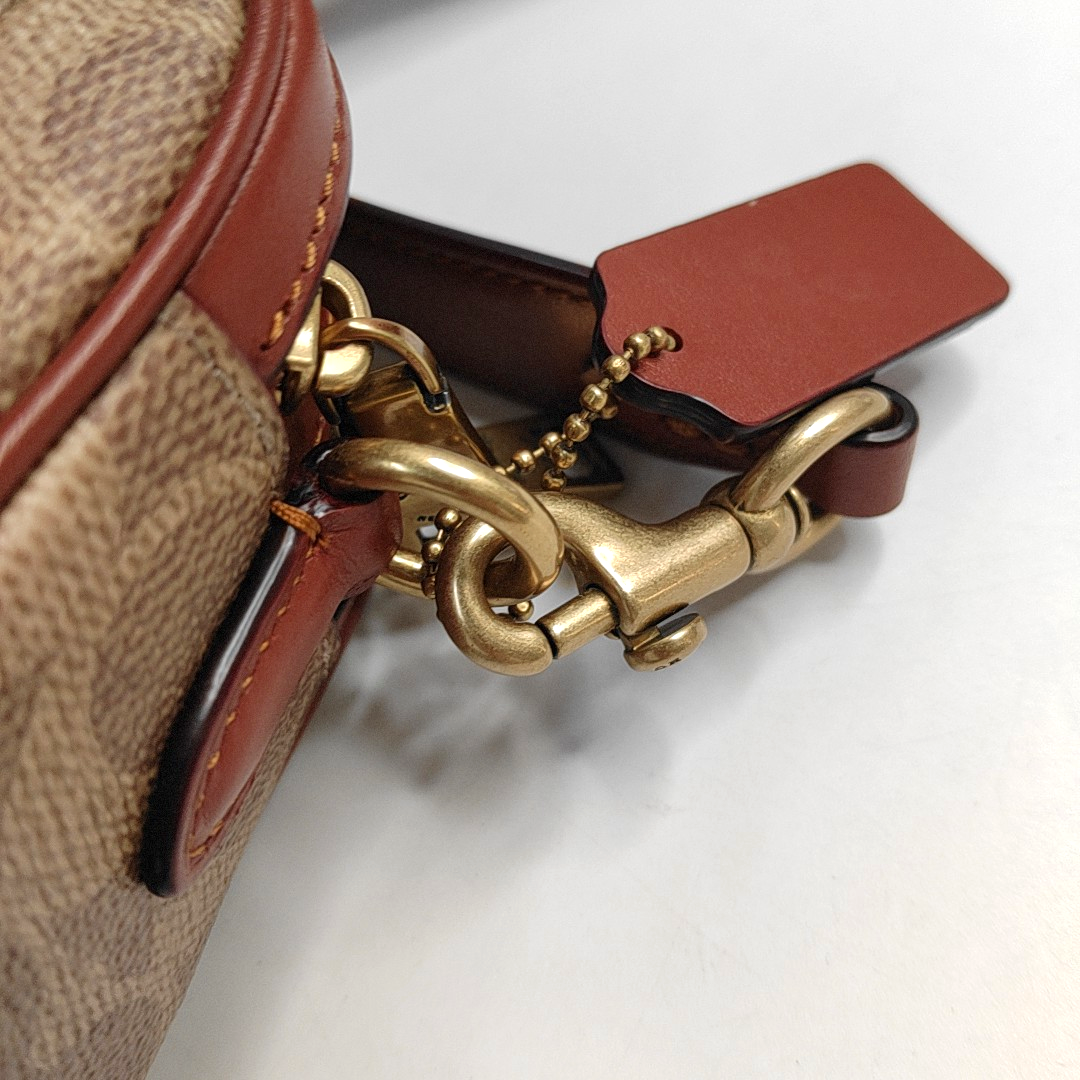 COACH WILLOW 20 Brown Leather Vintage Shoulder and Crossbody Bag Golden hardware Removable shoulder strap-(SKU)-943456010