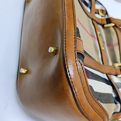 BURBERRY Sartorial Orchard Brown Canvas Handbag Crossbody Bag Single Shoulder Bag Golden hardware-(SKU)-958155782