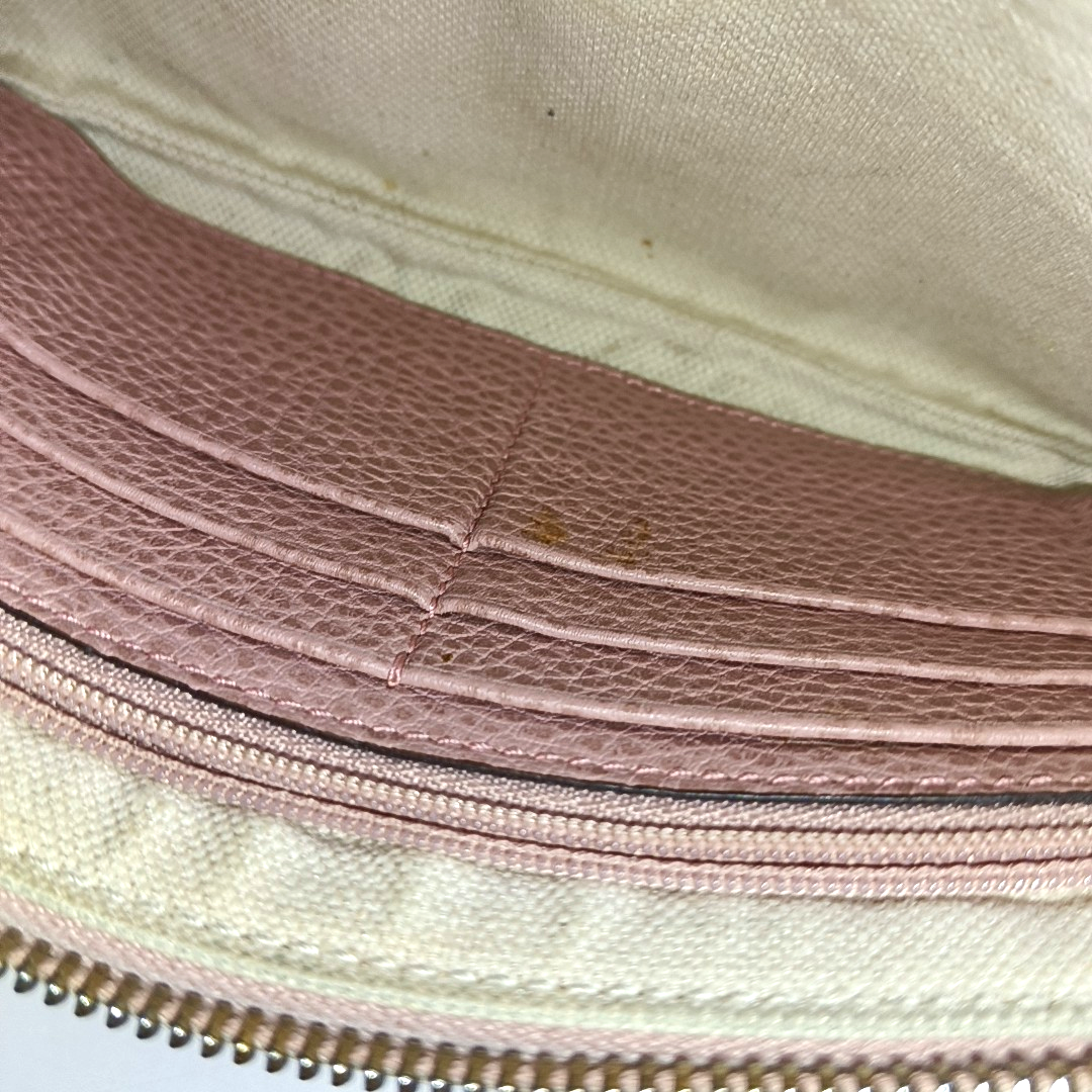 GUCCI Pink Cowhide Pocketbook Golden hardware-(SKU)-935685541