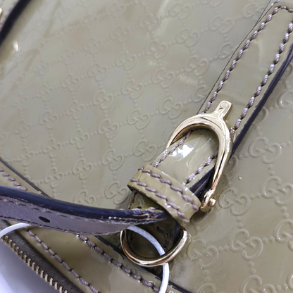 GUCCI Ligne Shima Mustard Yellow Patent Leather Single Shoulder Bag Crossbody Handbag Golden hardware Removable shoulder strap-(SKU)-13486443