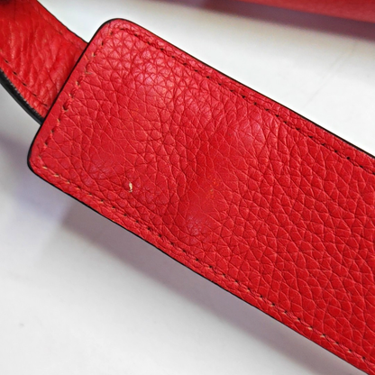 CELINE TRAPEZE Small size Red Leather Swing Bag Single Shoulder Bag Handbag Crossbody Golden hardware Removable shoulder strap-(SKU)-947188995