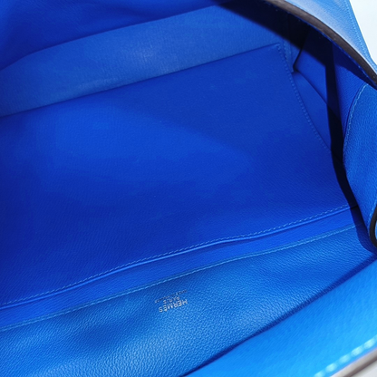 HERMÈS Etribelt Tanzanian Blue Evercolor Leather Tote Bag Silver Hardware 🅀 Stamp-(SKU)-931664662