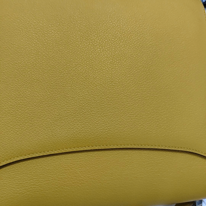 HERMÈS 2002 20 Amber Yellow Evercolor Calfskin Crossbody Shoulder Bag with Silver Hardware, C-(SKU)-957461966