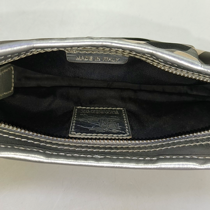 BURBERRY Gray Nylon Single Shoulder Bag, Handbag Black hardware Removable shoulder strap-(SKU)-951639021