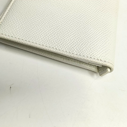 BVLGARI BVLGARI White Cowhide Wallet Silver Hardware-(SKU)-949211170