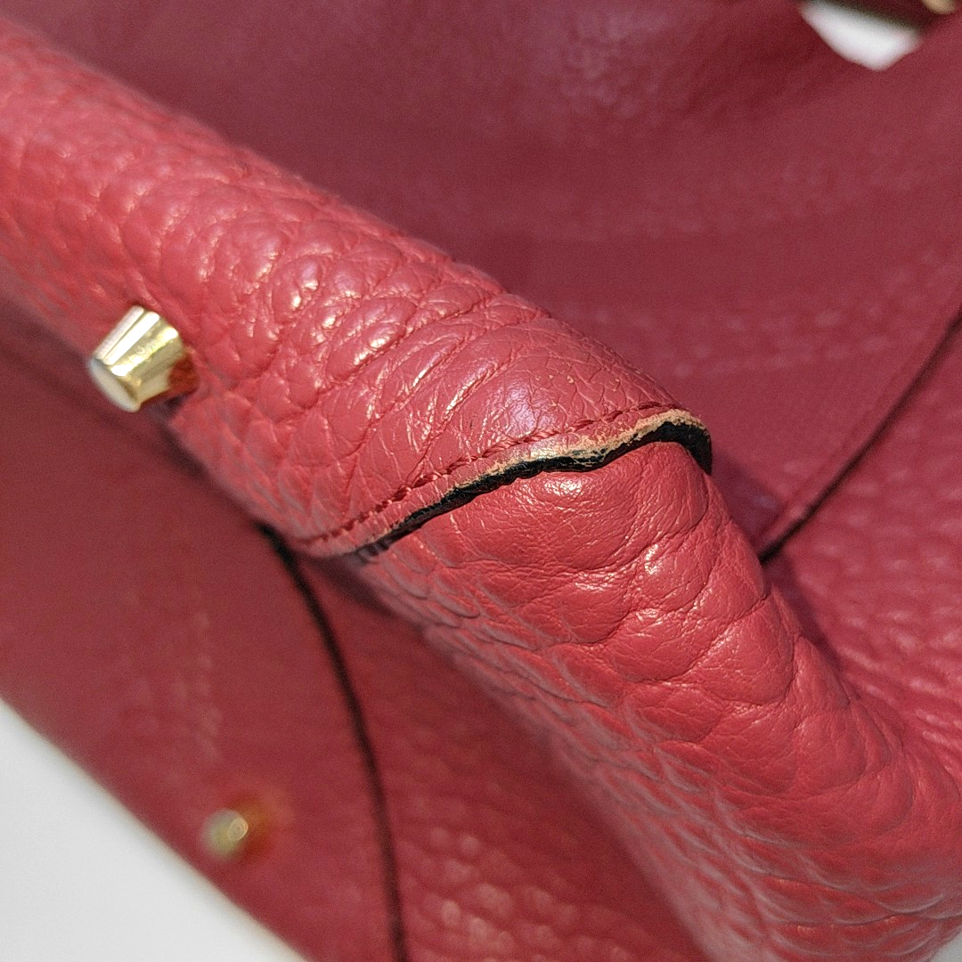 BURBERRY Tote bag Small size Red Calf Leather Crossbody Shoulder Bag Tote Golden hardware Sub-bag-(SKU)-939898736