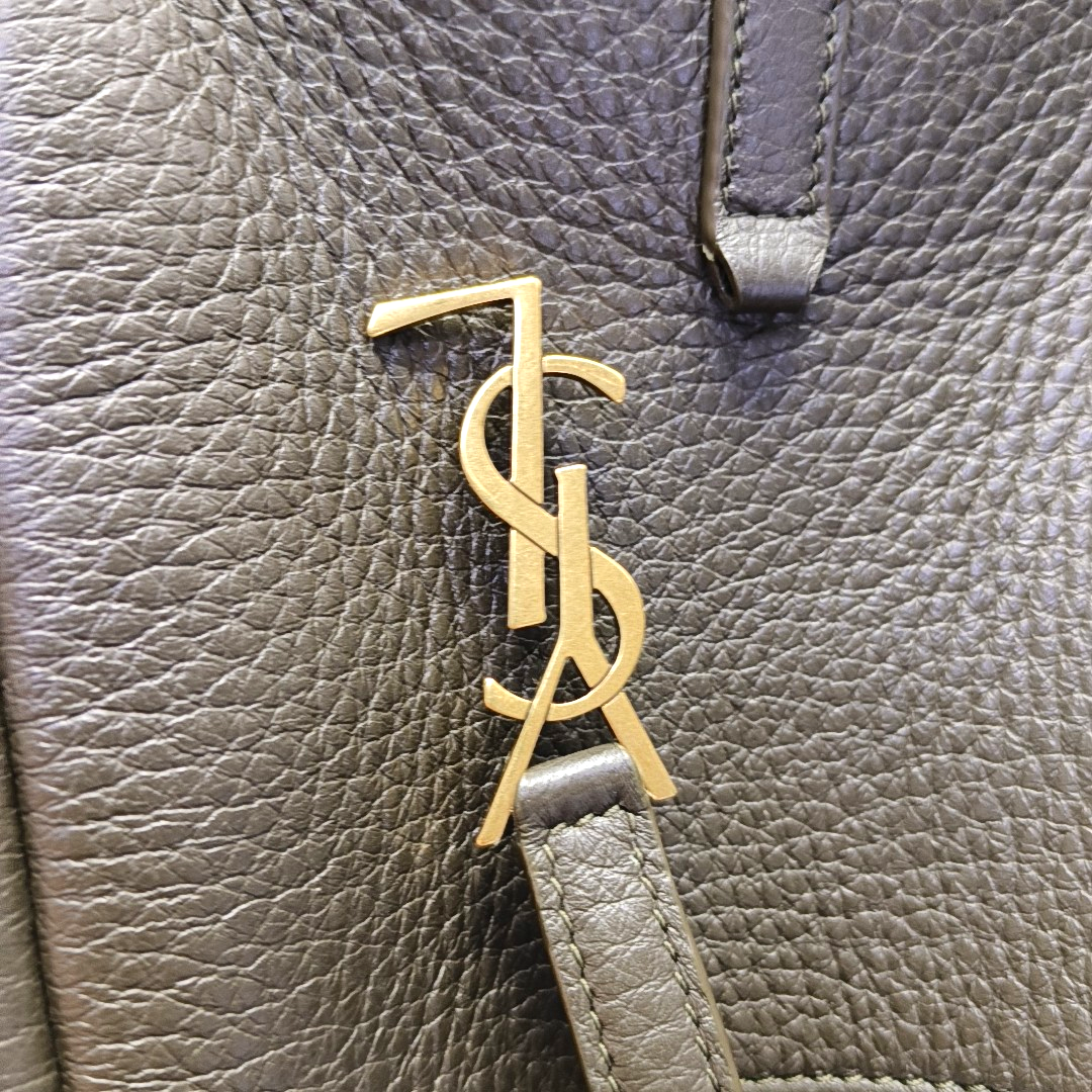 YSL LE 5 À 7 Taupe Leather Single Shoulder Bag Tote with Gold Hardware-(SKU)-954325802