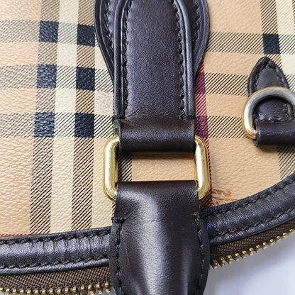 BURBERRY Khaki Coated Canvas Warhorse Grain Crossbody Handbag Silver Hardware Removable shoulder strap-(SKU)-959737043