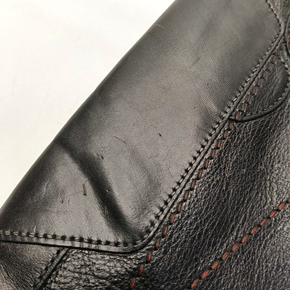 CELINE Black leather quilted handbag Silver Hardware-(SKU)-950632475
