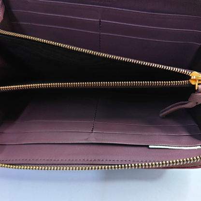 BOTTEGA VENETA Purple Cowhide Braided Wallet Golden hardware-(SKU)-948516731