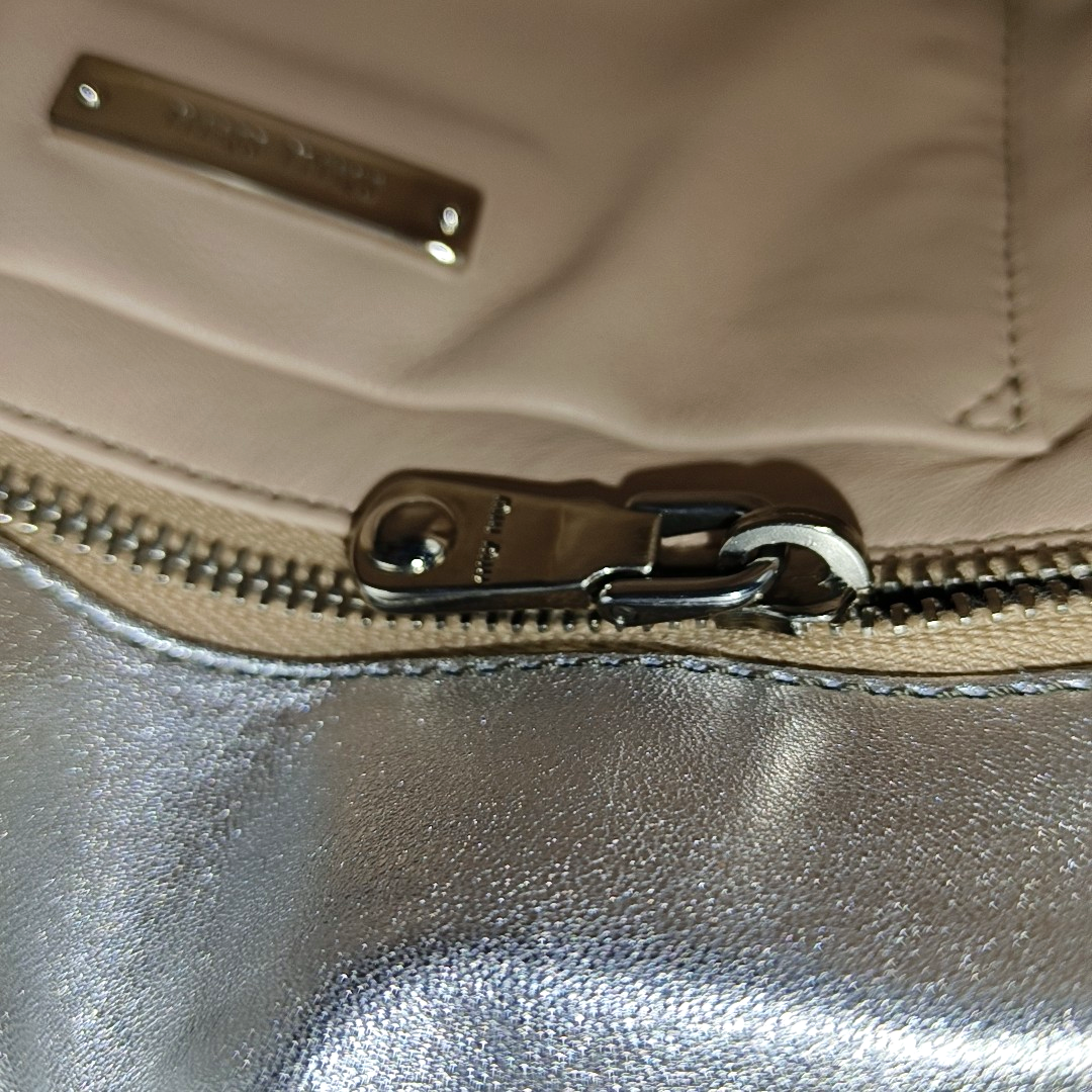 Miu Miu Silver leather patched crossbody bag Silver Hardware Removable shoulder strap-(SKU)-936787329