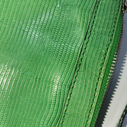 BURBERRY Green Cowhide Embossed Single Shoulder Bag Silver Hardware-(SKU)-934701341