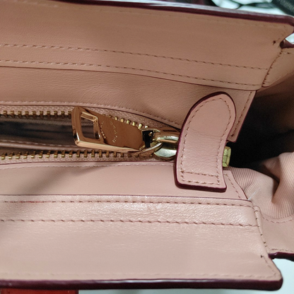 COACH SWAGGER Maroon Cowhide Single Shoulder Bag Handbag Golden hardware Removable shoulder strap-(SKU)-934444817