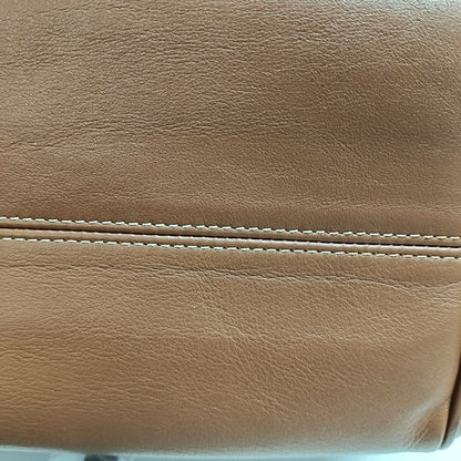 CELINE CABAS TRIOMPHE Brown Leather Quilted Shoulder Bag Tote Bag Crossbody Bag Gold Hardware Removable Strap-(SKU)-971128053
