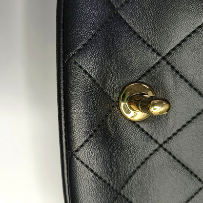 CHANEL CHAIN INFINITY TOP HANDLE Small Black Lambskin Quilted Chain Strap Shoulder Bag Crossbody Bag Golden Hardware 30cm-(SKU)-961018238