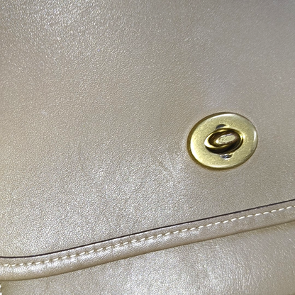 COACH RAMBLER Elephant Gray Calfskin Leather Crossbody Bag Golden hardware Removable shoulder strap-(SKU)-933856249