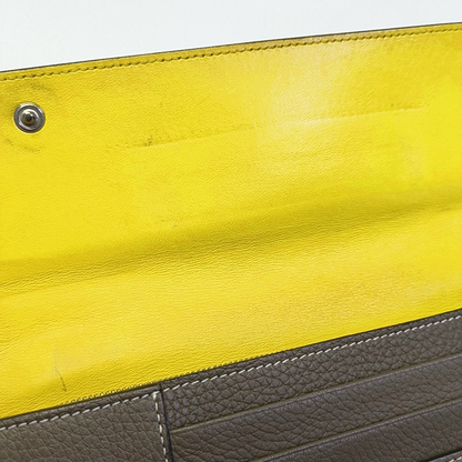 CELINE Gray Cowhide Wallet Silver Hardware-(SKU)-943087470