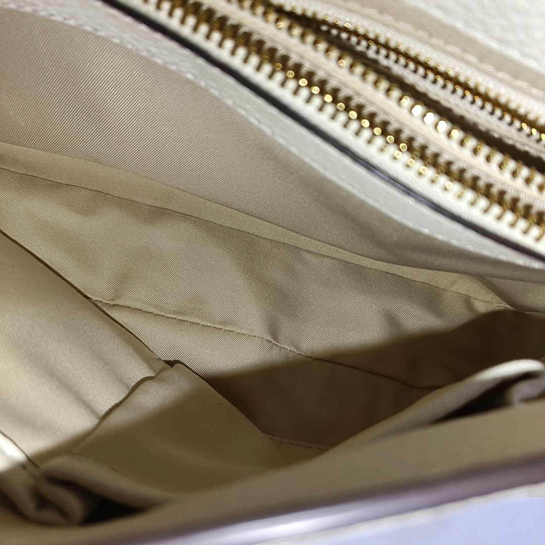 TORY BURCH Chelsea White Leather Crossbody Shoulder Bag Handbag Golden hardware-(SKU)-937687328