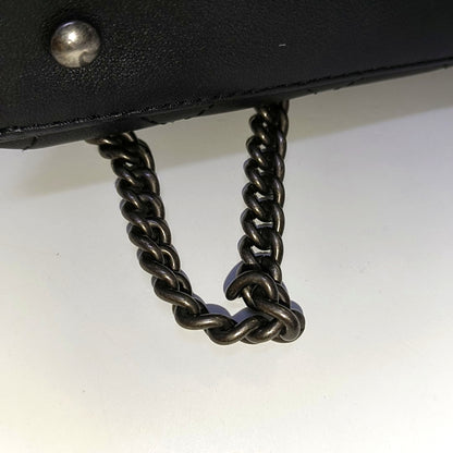 CHANEL LUXURY TOP Small Black Calfskin Quilted Shoulder Bag Tote Crossbody Bag Ruthenium Hardware 22K Clasp-(SKU)-965599174