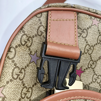 GUCCI Multicolor Coated Canvas Vintage Print Single Shoulder Bag Crossbody Bag Golden hardware-(SKU)-953527421