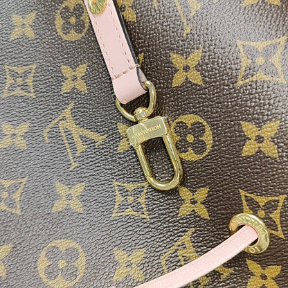 LOUIS VUITTON NÉONOÉ Medium Brown Coated Canvas Monogram Vernis Bucket Bag Shoulder Bag Crossbody Handbag with Gold Hardware and Removable Strap-(SKU)-970443663