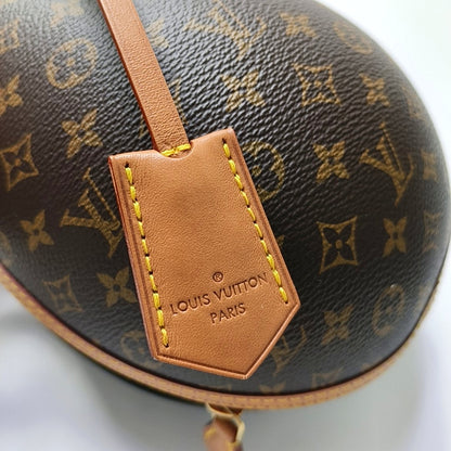 LOUIS VUITTON EGG Brown Coated Canvas Monogram Shoulder Bag Tote with Detachable Strap-(SKU)-967372785