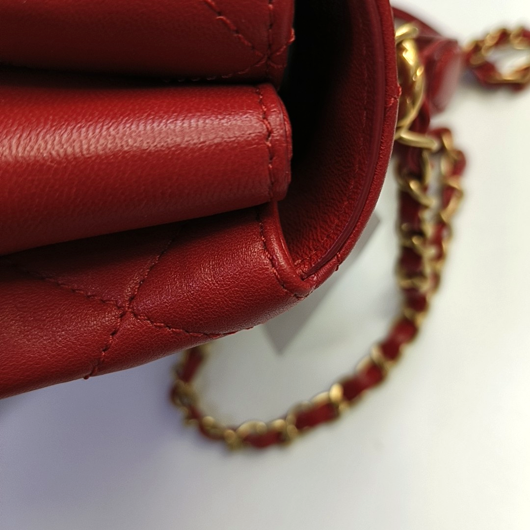 CHANEL TRENDY CC Red Calfskin Quilted Single Shoulder Bag Tote with Gold Hardware, 30 Clasp-(SKU)-946084069