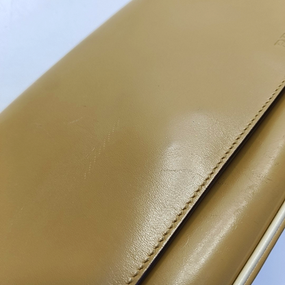 PRADA Ginger Yellow Leather Single Shoulder Tote Bag Golden hardware-(SKU)-957438126