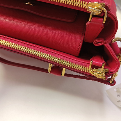 MCM NUOVO Hot Pink Leather Shoulder and Handbag Golden hardware Removable shoulder strap-(SKU)-943468994