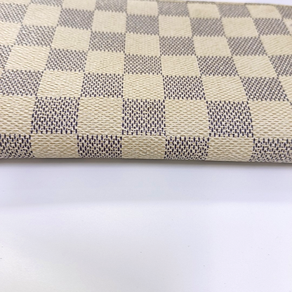 LOUIS VUITTON White Coated Canvas Checkered Wallet Golden hardware-(SKU)-960575120
