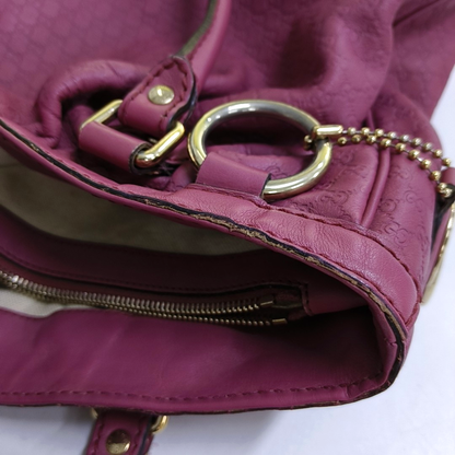 GUCCI Sukey Pink Cowhide Old Flower Embossed Handbag Golden hardware-(SKU)-948483016