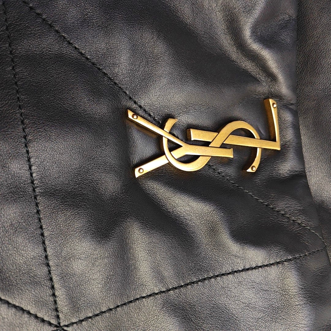 YSL JAMIE Black Lamb Leather Quilted Single-Shoulder Bag with Gold Hardware-(SKU)-966837052