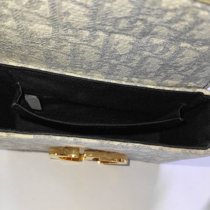 DIOR 30 Montaigne Grey Canvas Monogram Montaigne Bag Crossbody Shoulder Bag-(SKU)-966440601