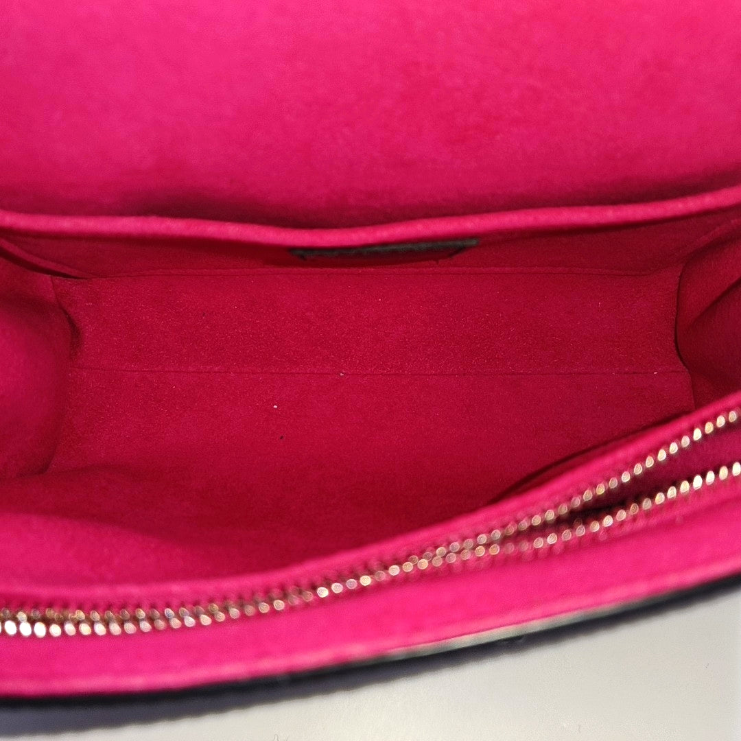 LOUIS VUITTON CLUNY Mini Black EPI Leather Wave Pattern Cluny Shoulder Bag Crossbody Handbag with Silver Hardware and Removable Strap-(SKU)-968561180