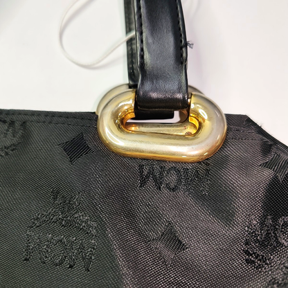 MCM Black fabric handbag Golden hardware-(SKU)-935409041
