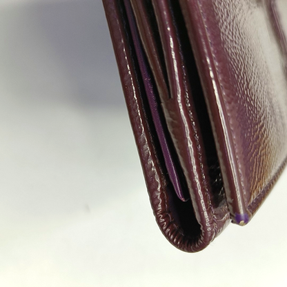 YSL Pink Purple Leather Embossed Wallet-(SKU)-954355726