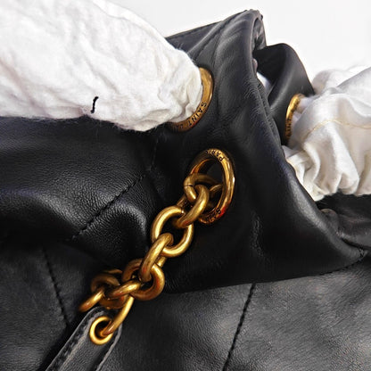 YSL JAMIE Black Lamb Leather Quilted Single-Shoulder Bag with Gold Hardware-(SKU)-966837052