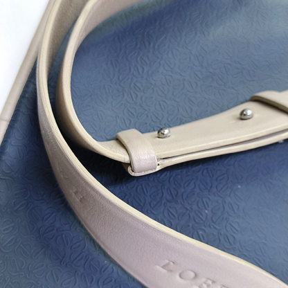 LOEWE Blue Cowhide Crossbody Bag Silver Hardware-(SKU)-950955098