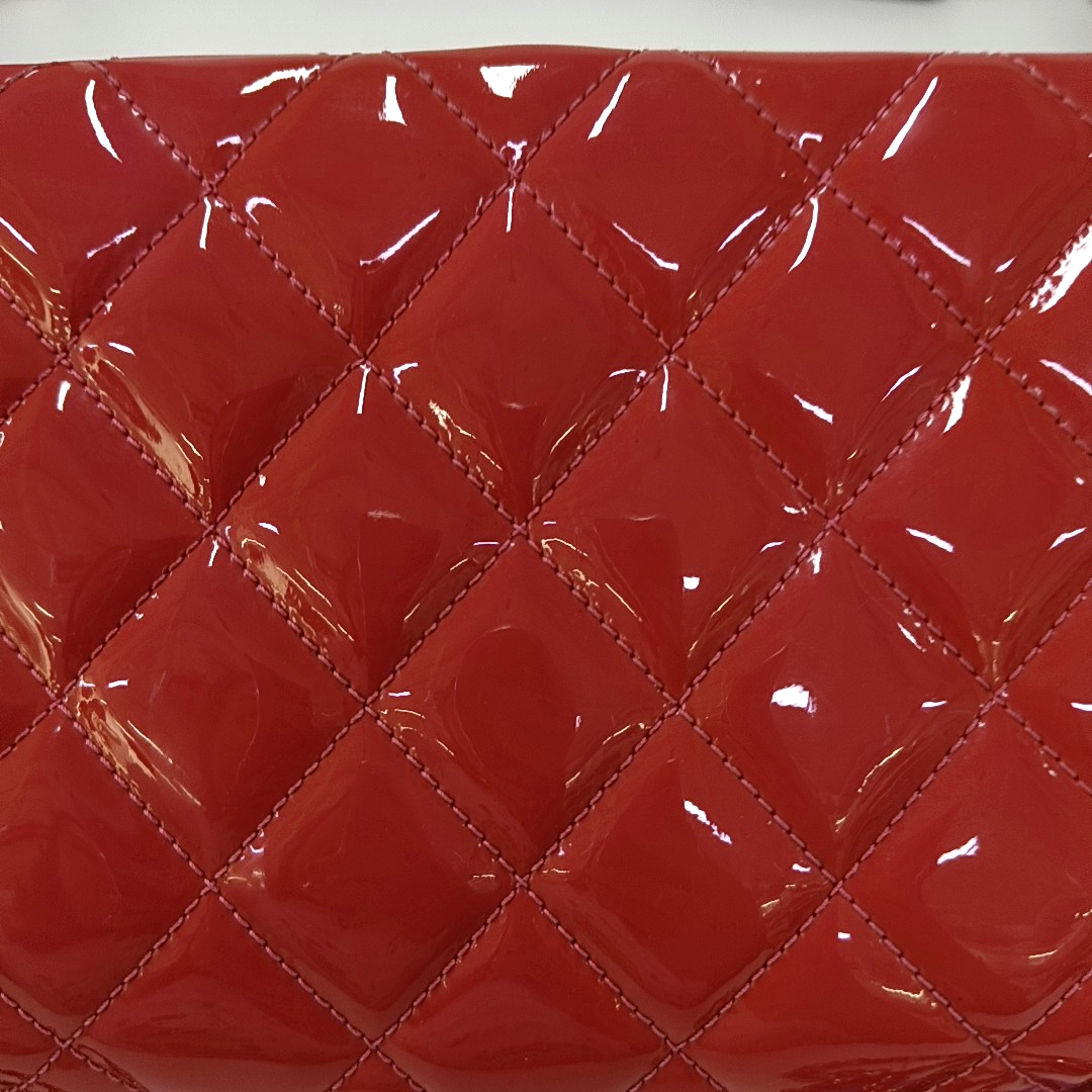 CHANEL CLASSIC FLAP Pink Patent Leather Quilted Shoulder Bag Tote Crossbody with Detachable Strap-(SKU)-955718315