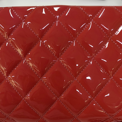 CHANEL CLASSIC FLAP Pink Patent Leather Quilted Shoulder Bag Tote Crossbody with Detachable Strap-(SKU)-955718315