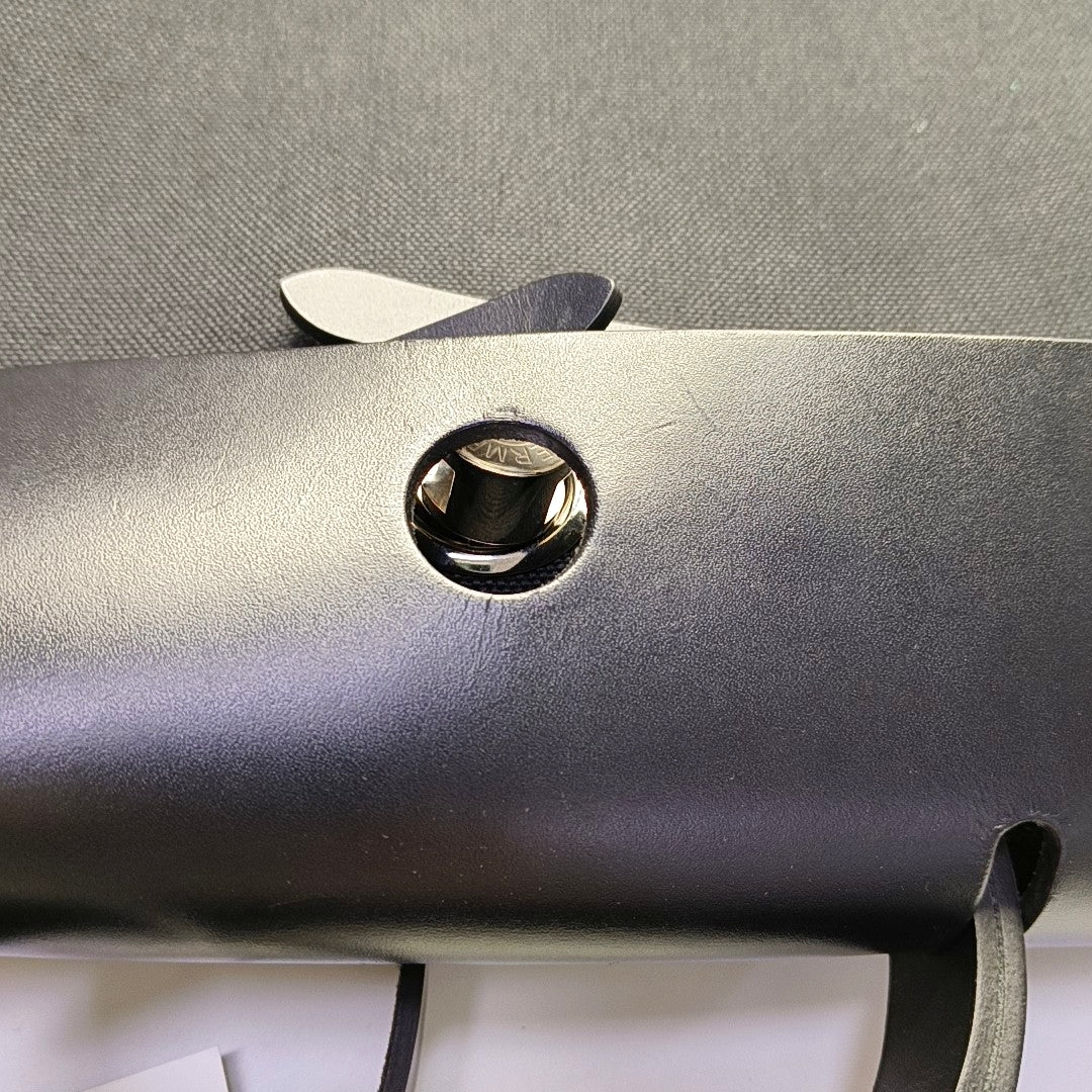 HERMÈS Herbag 35 black canvas shoulder bag silver hardware B detachable shoulder strap-(SKU)-968368535