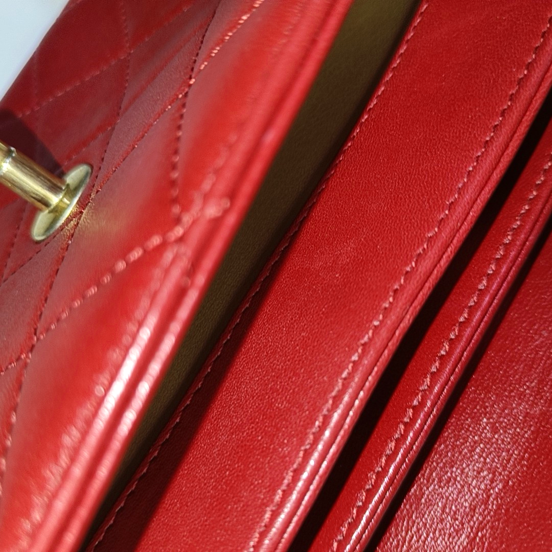 CHANEL TRENDY CC Red Calfskin Quilted Single Shoulder Bag Tote with Gold Hardware, 30 Clasp-(SKU)-946084069