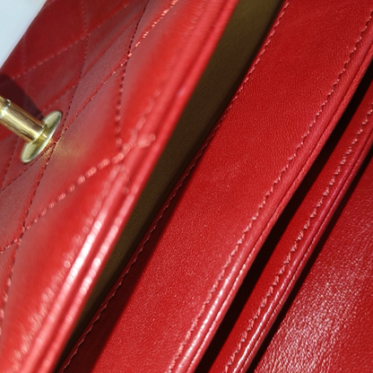 CHANEL TRENDY CC Red Calfskin Quilted Single Shoulder Bag Tote with Gold Hardware, 30 Clasp-(SKU)-946084069