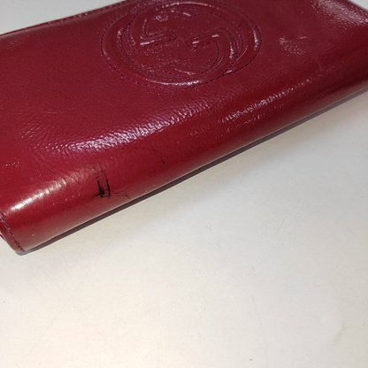 GUCCI Soho Red Leather Tassel Wallet Golden hardware-(SKU)-14500964