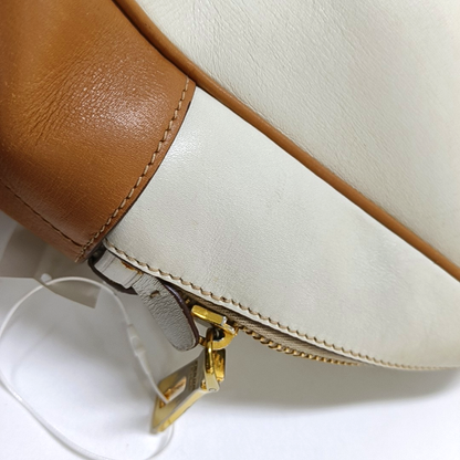 PRADA White Leather Monogrammed Tote Bag Golden hardware-(SKU)-960002423