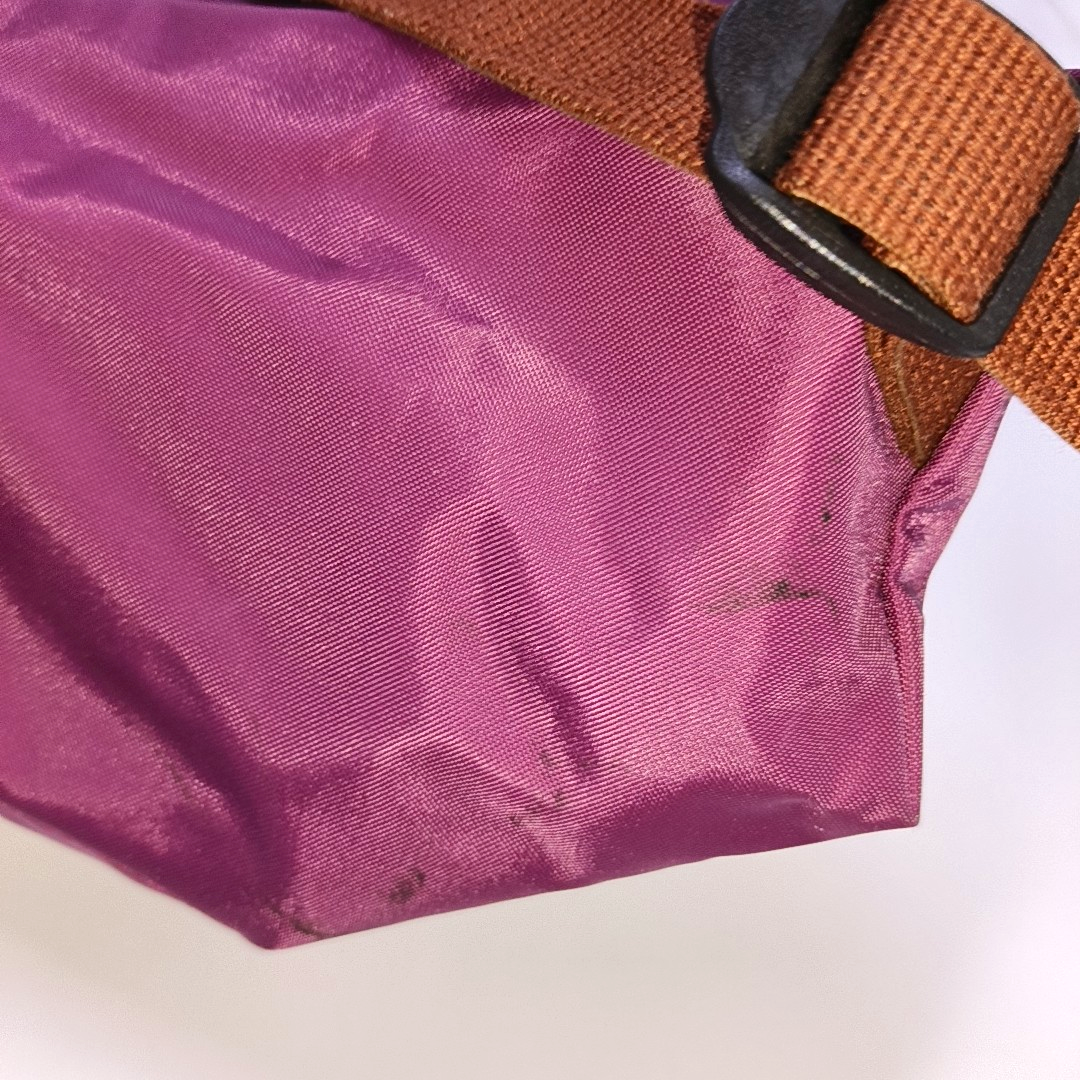 LONGCHAMP Le Pliage Medium size Plum Red Nylon Backpack Handbag Golden hardware-(SKU)-942661340
